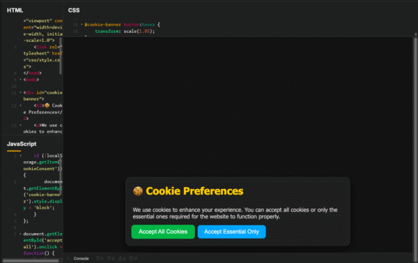 Cookie Consent Dark