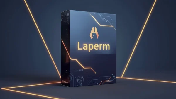 Premium digital software product box representing professional business tools and modern software solutions by Laperm