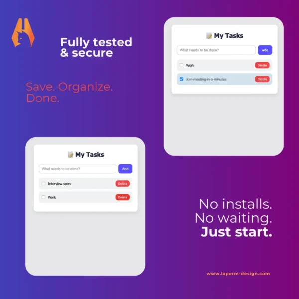 My Tasks productivity software dashboard for organizing daily tasks, workflow management, and personal productivity