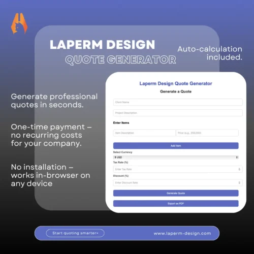 B2B quote generator software dashboard for creating professional business proposals, agreements, and client quotations